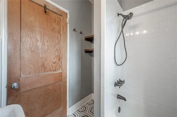 a bathroom with a shower