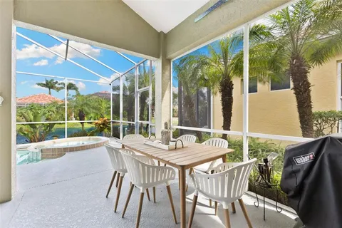 a view of a terrace with seating area