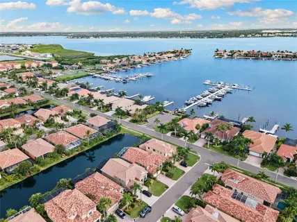 an aerial view of a city