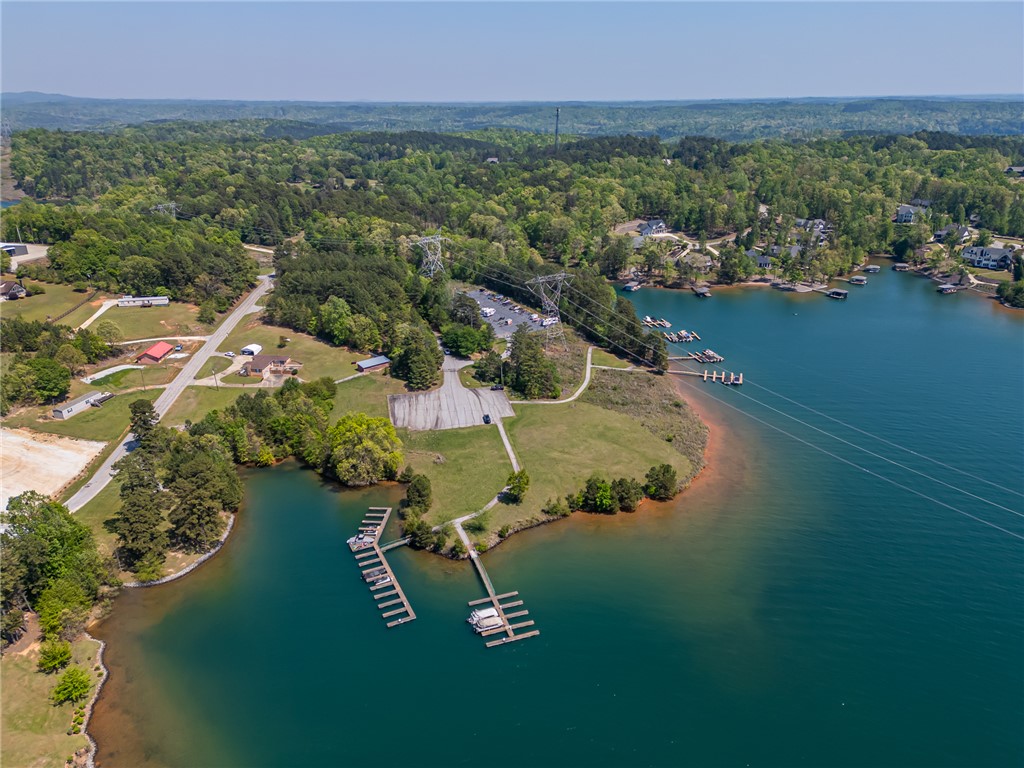 3399 Rochester Highway Seneca, SC 29672 - Photo 2 of 5 Scenic aerial view of a lakeside community with ample boat dock access.