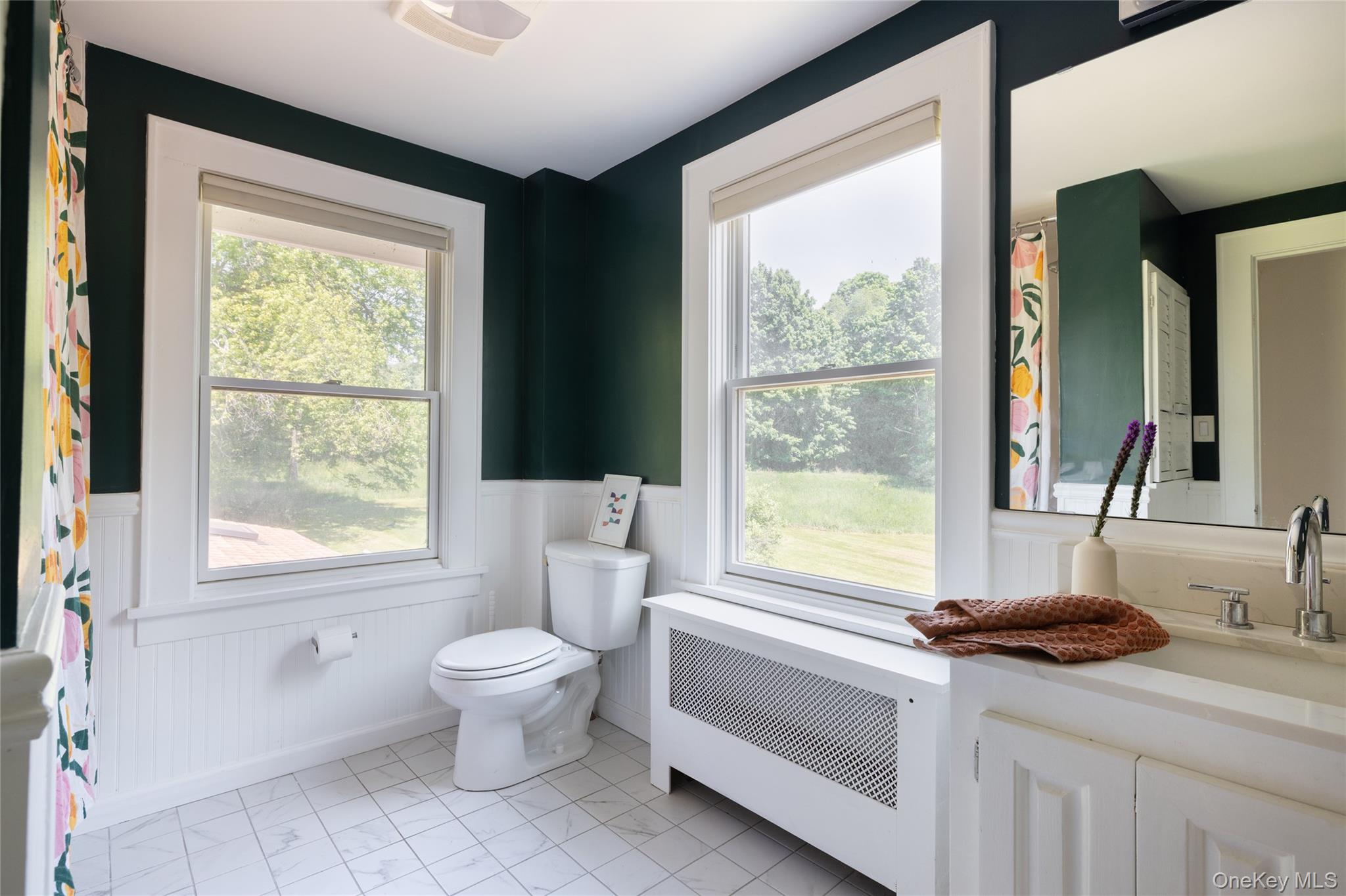 185 Verbank Village Road Millbrook, NY 12545 - Photo 18 of 22 a bathroom with a double vanity sink toilet next to a window