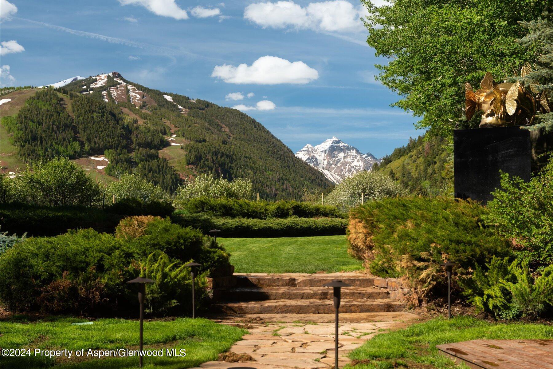 73 Hideaway Lane Aspen, CO 81611 - Photo 27 of 100 a view of a garden with a fountain