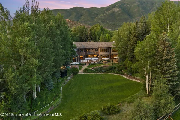 a view of a field with a tree in the background