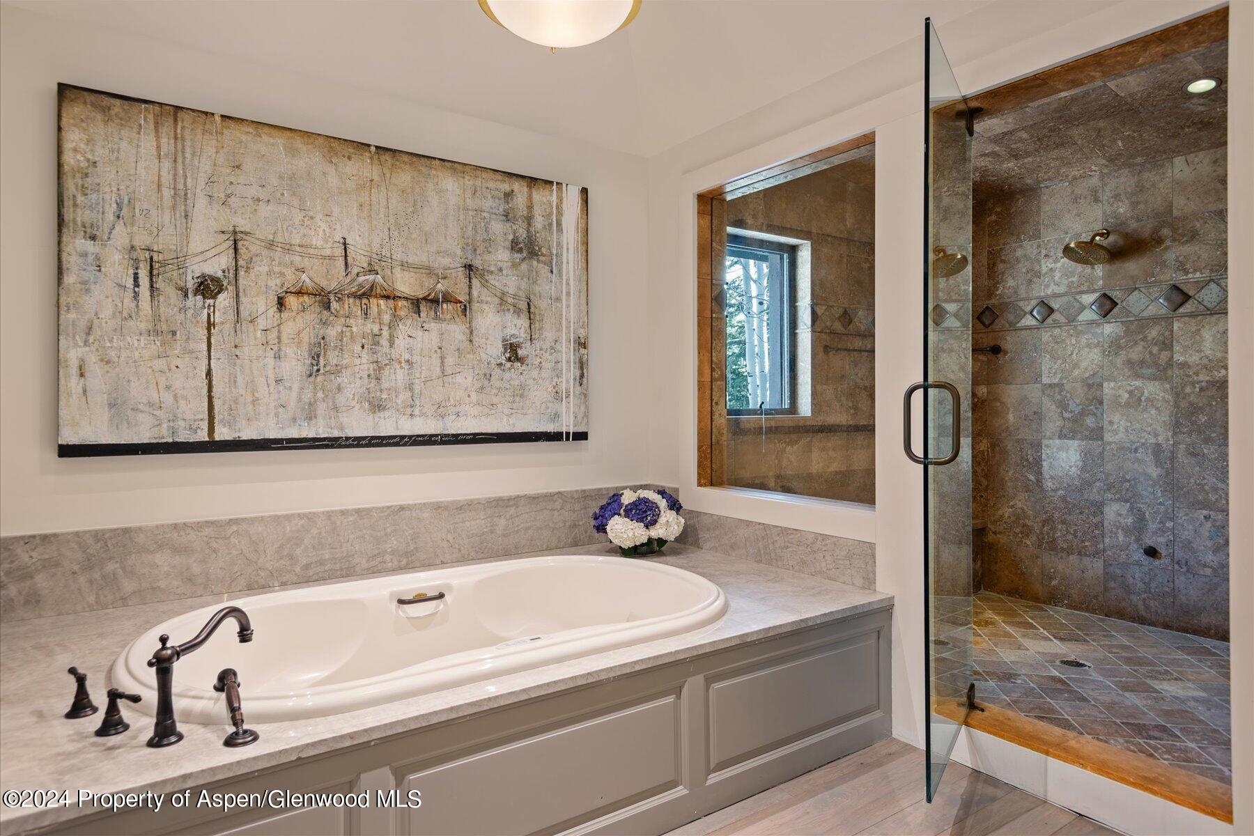 73 Hideaway Lane Aspen, CO 81611 - Photo 84 of 100 a bathroom with a tub and a shower