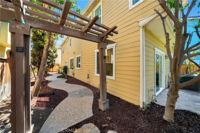 a view of a porch with seating space