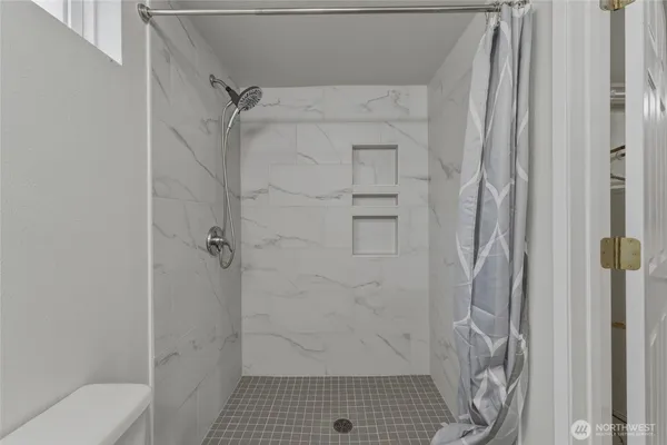 a bathroom with a shower