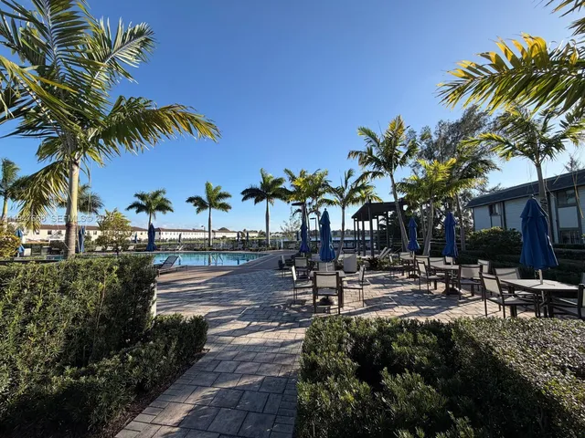 a view of a park with slide