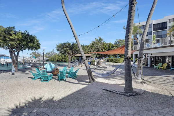 a view of a terrace with sitting area