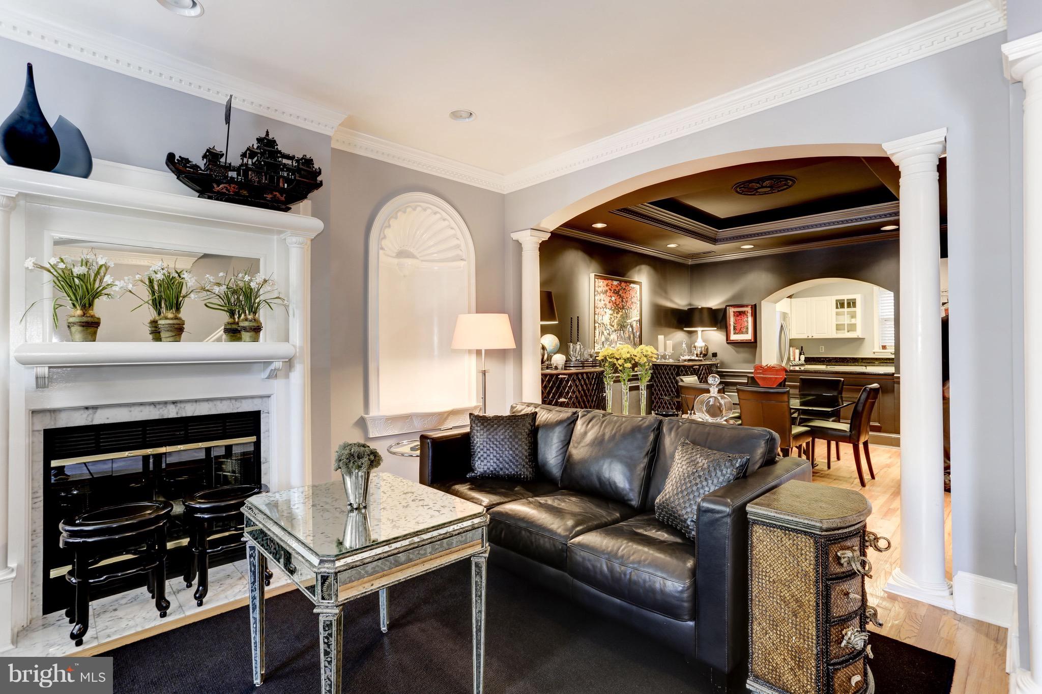 224 9th Street Southeast Washington, DC 20003 - Photo 3 of 29 a living room with furniture and a fireplace
