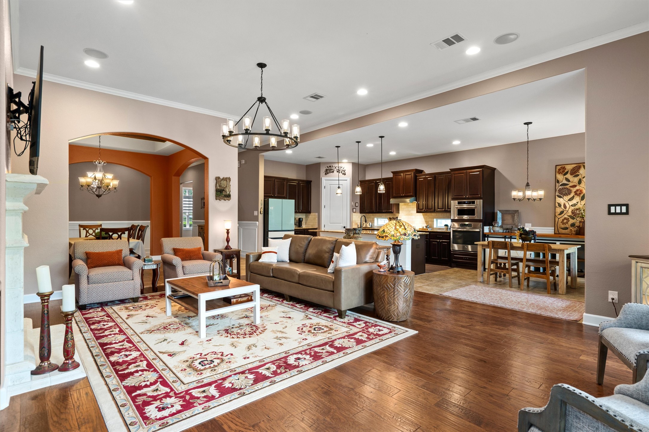 4005 Haight Street Round Rock, TX 78681 - Photo 14 of 40 a living room with furniture and a chandelier