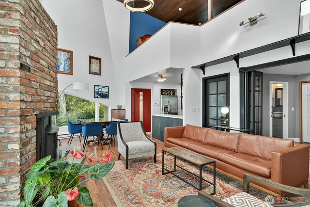 a outdoor living space with furniture and garden view