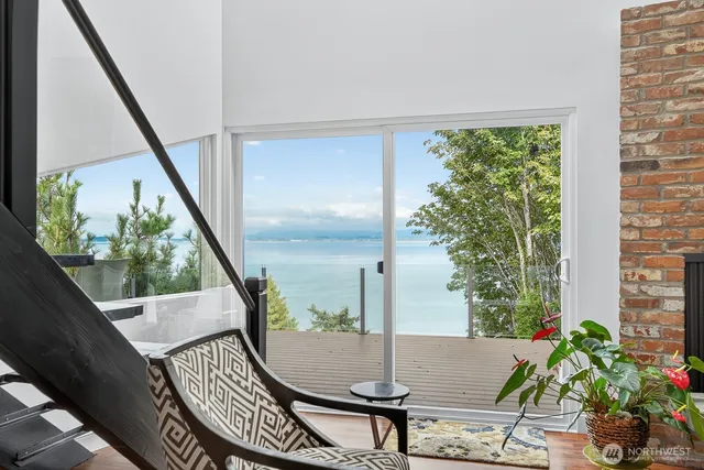 a outdoor sitting area with furniture