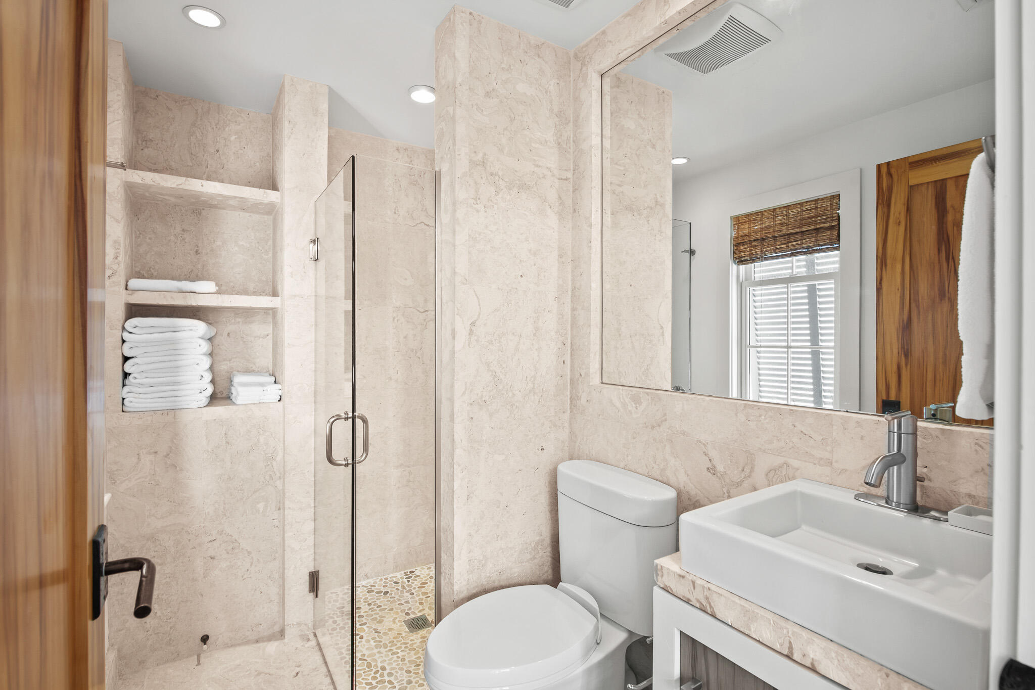 86 North Charles Street, Unit B9 Inlet Beach, FL 32461 - Photo 38 of 60 a bathroom with a sink toilet and shower