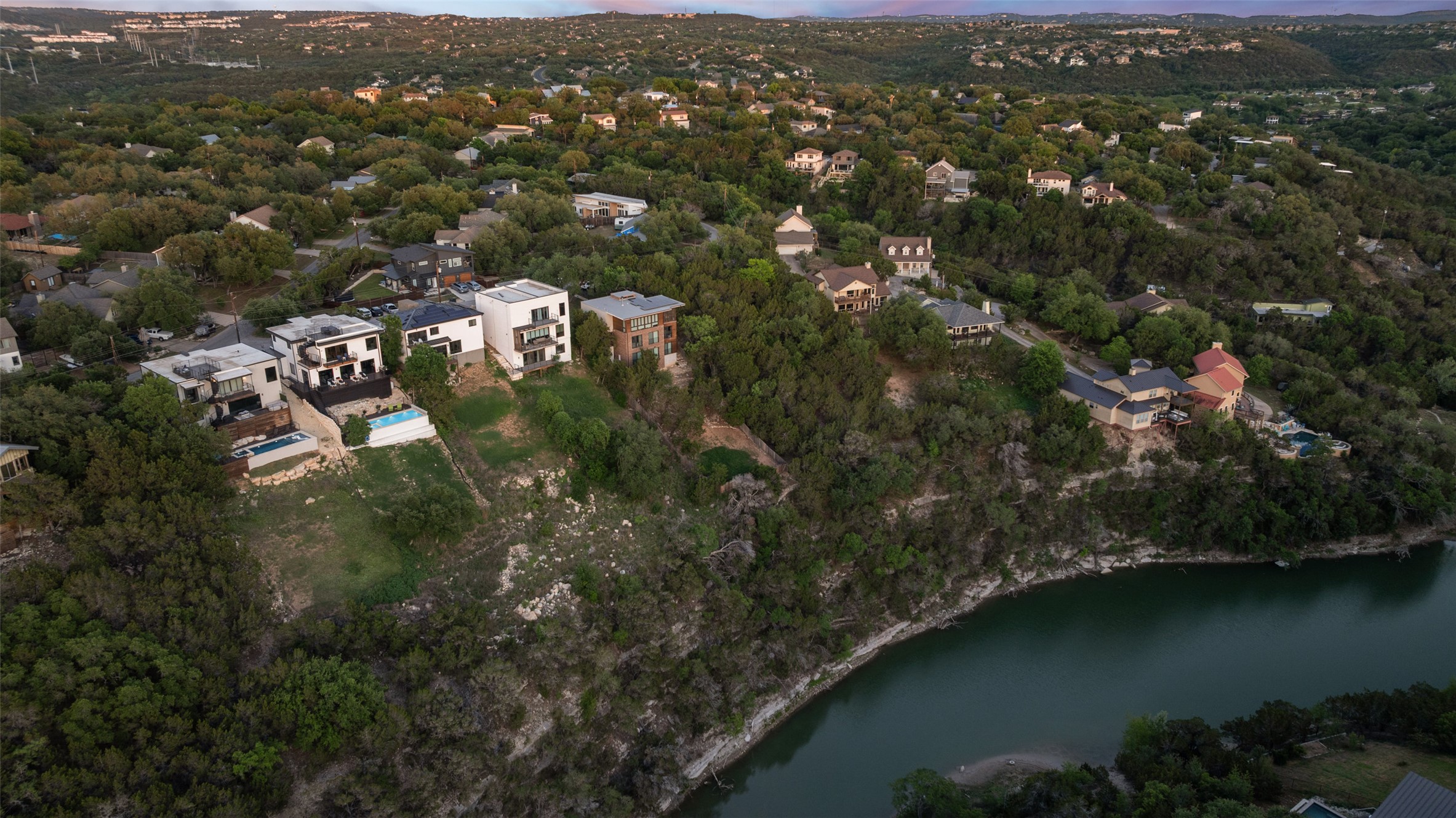 14417 Cochise Trail Austin, TX 78734 - Photo 32 of 40 an aerial view of residential house with outdoor space and lake view