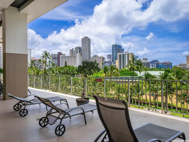 a view of a terrace with sitting area