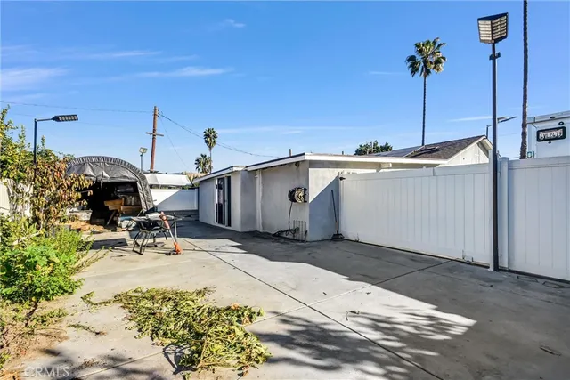 a view of a house with a patio