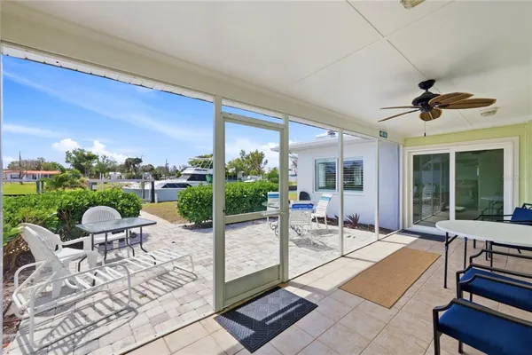 a outdoor view with a sitting space
