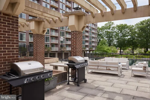a front view of a building with lake view