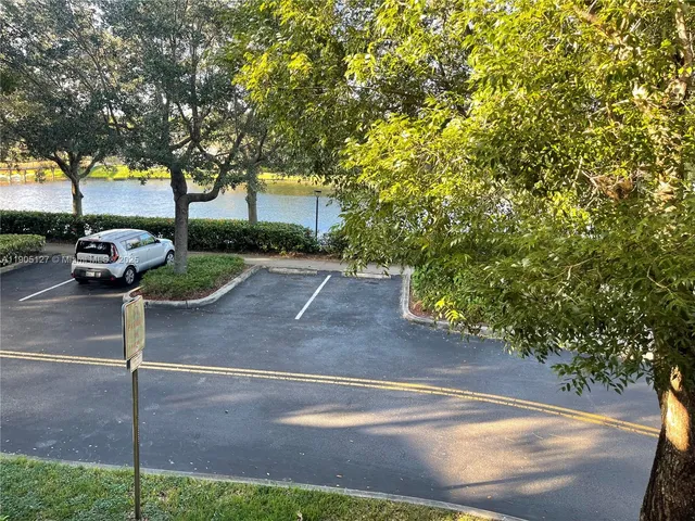 a view of a street with a tree