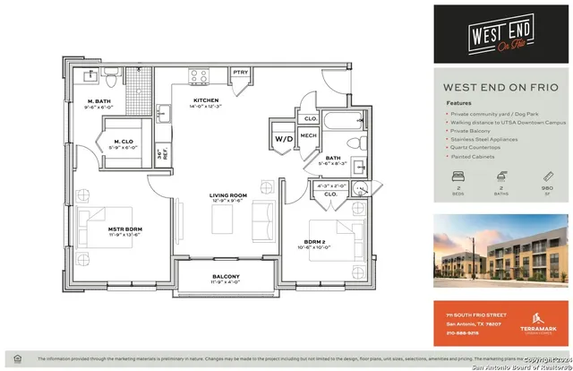 $1,450 | 711 South Frio Street, Unit 1201, San Antonio, TX 78207