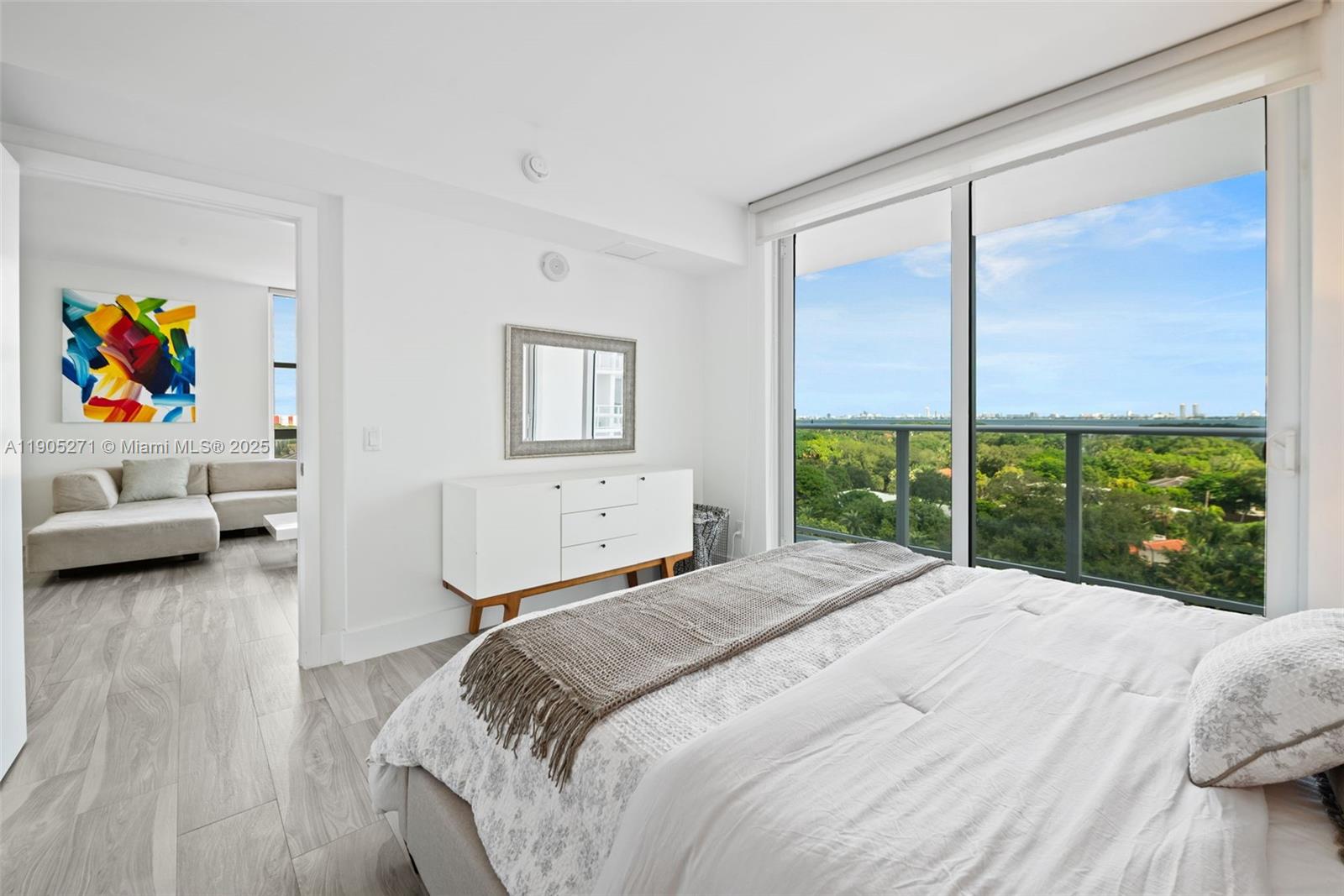 4250 Biscayne Boulevard, Unit 1009 Miami, FL 33137 - Photo 14 of 23 a bedroom with a bed and a large window