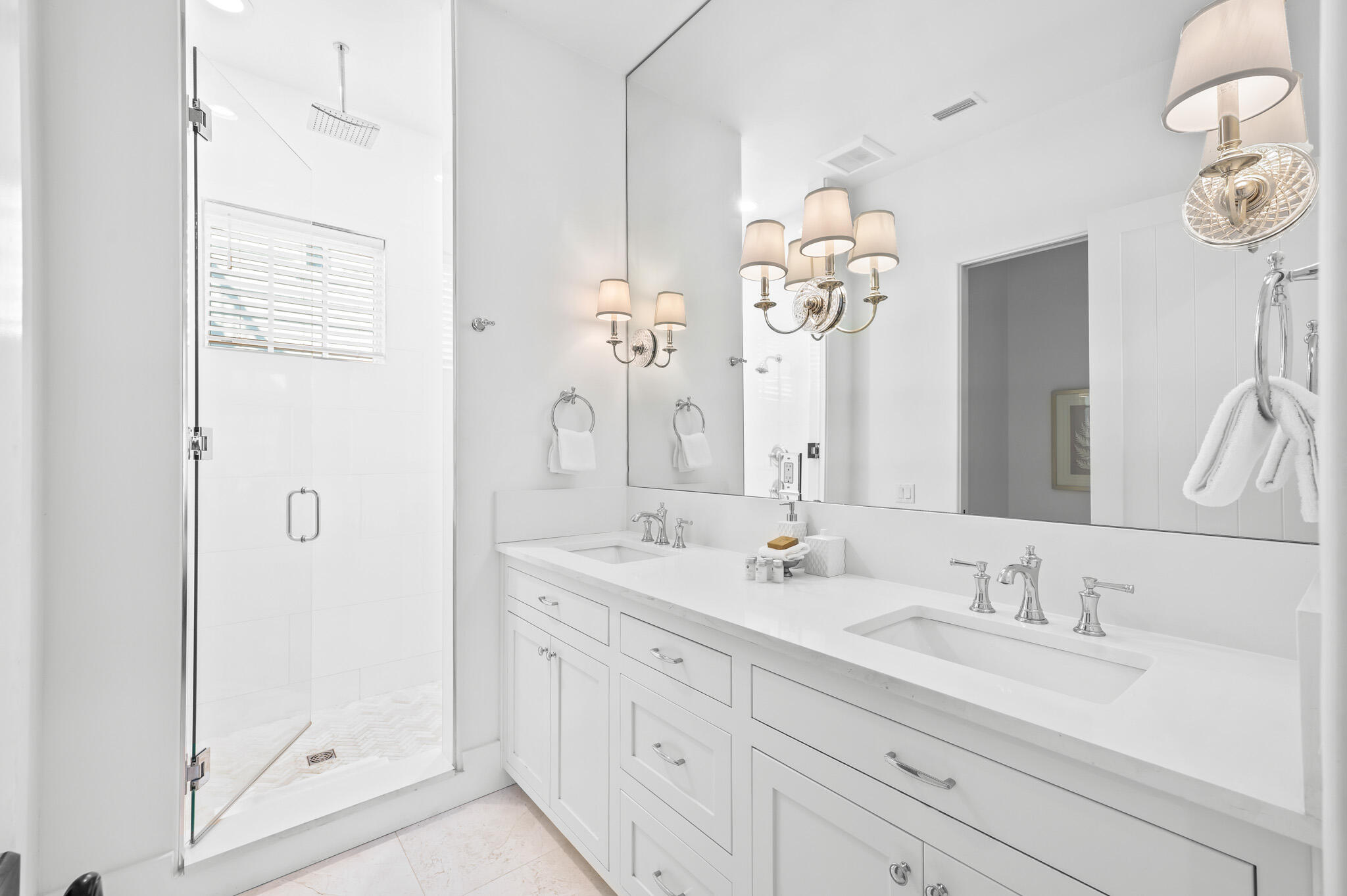 390 Walton Rose Lane Inlet Beach, FL 32461 - Photo 30 of 72 a bathroom with a double vanity sink and a mirror