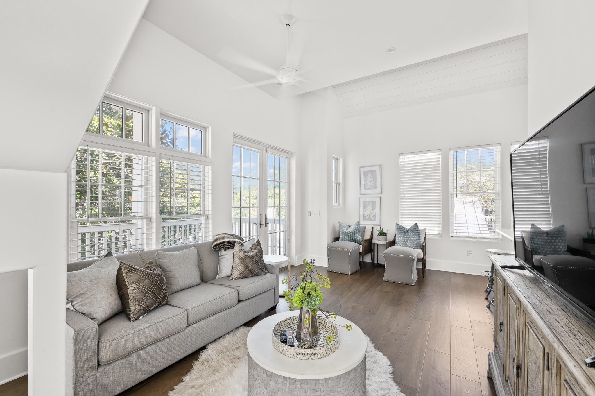 390 Walton Rose Lane Inlet Beach, FL 32461 - Photo 59 of 72 a living room with furniture and floor to ceiling windows