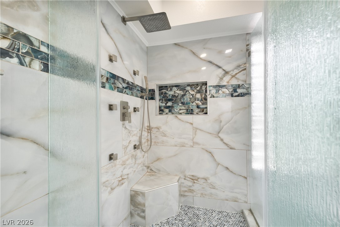 3160 East Viking Road Las Vegas, NV 89121 - Photo 63 of 99 Full bath with a marble finish shower