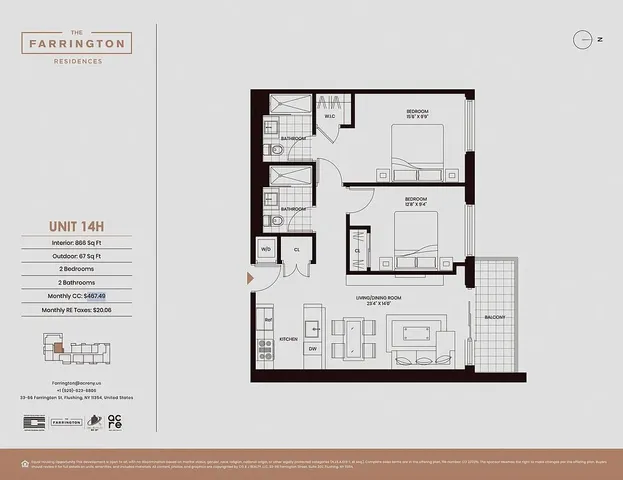 $1,148,000 | 33-66 Farrington Street, Unit 15H | Flushing