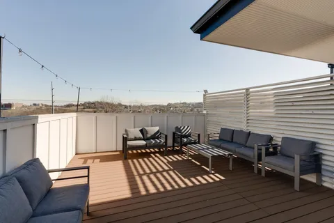 a terrace view with seating space