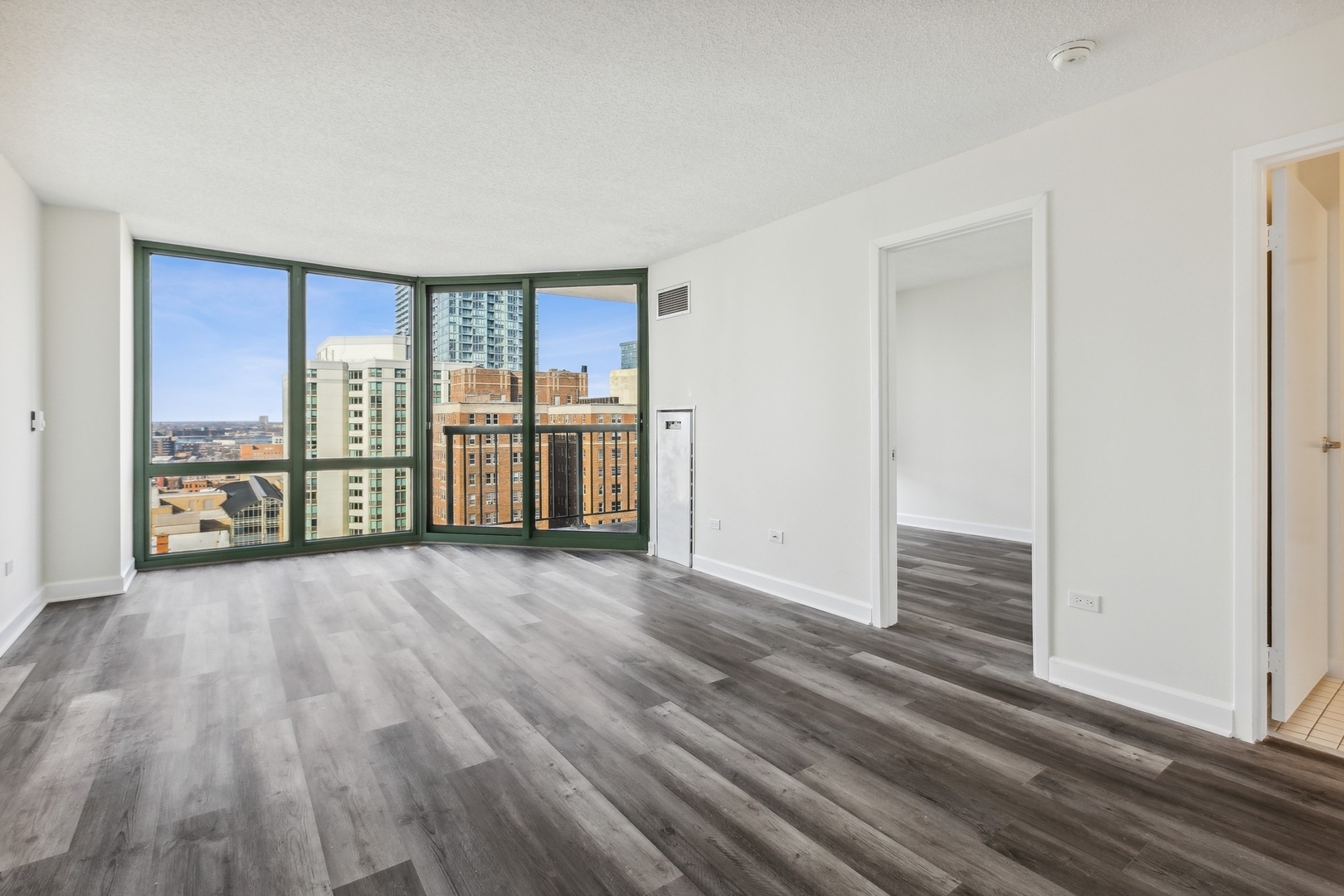 111 West Maple Street, Unit 1208 Chicago, IL 60610 - Photo 5 of 14 wooden floor in an empty room with a window