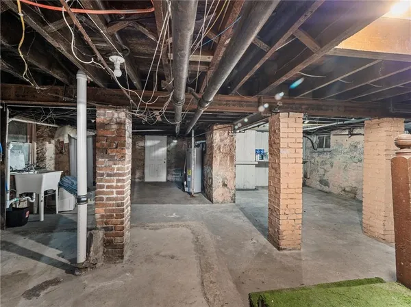 a view of room with racks