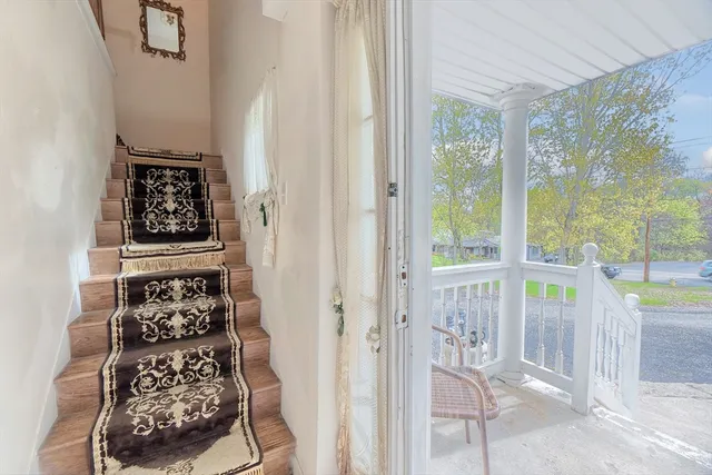 a view of backyard of house