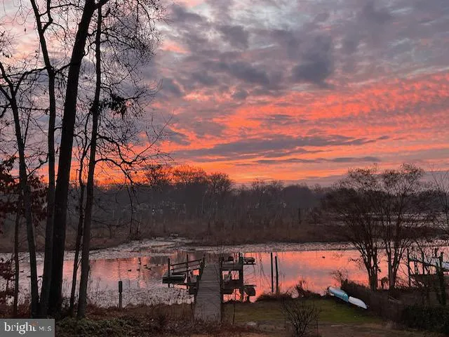 a view of a lake with a outdoor space