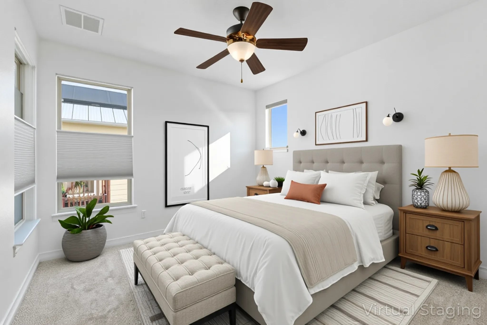 4129 Lawless Street Austin, TX 78723 - Photo 36 of 38 a bedroom with a bed and ceiling fan