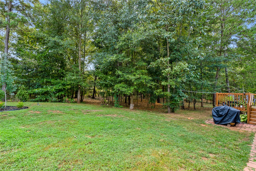 429 Gibson Road Anderson, SC 29625 - Photo 36 of 47 Mature trees frame the edge of a grassy lawn, creating a private outdoor retreat.