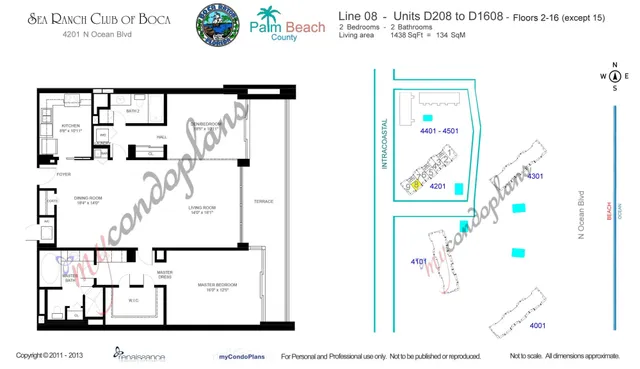 $685,000 | 4201 North Ocean Boulevard, Unit 208, Boca Raton, FL 33431