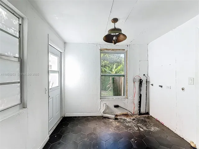 a view of an entryway with a window