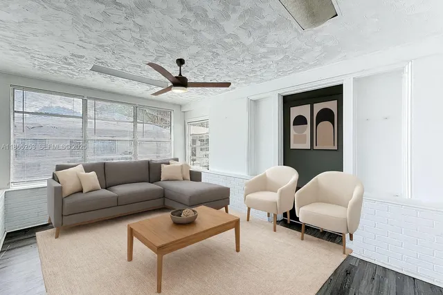 a living room with furniture