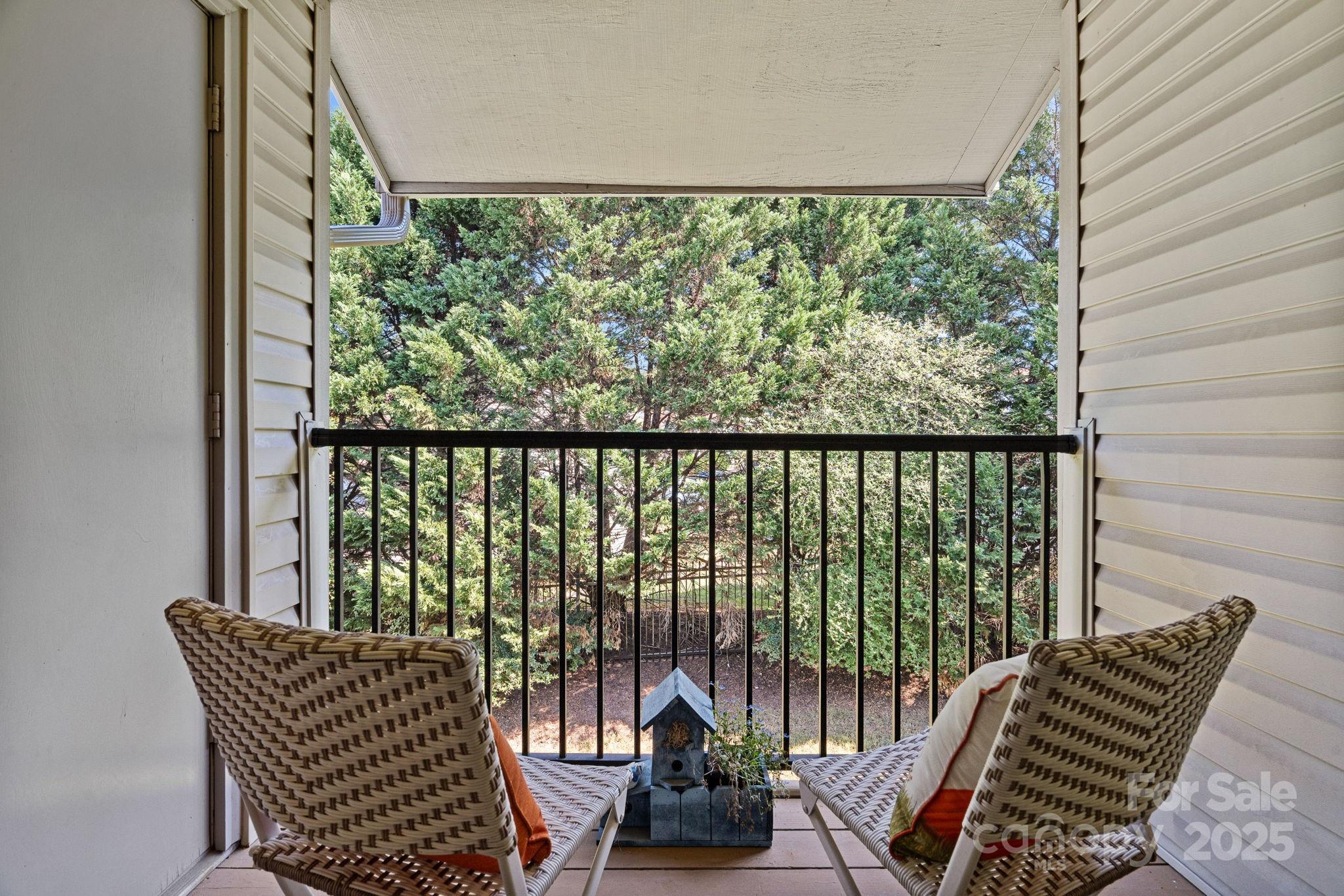 11017 Running Ridge Road Charlotte, NC 28226 - Photo 20 of 27 a balcony with furniture and a potted plant