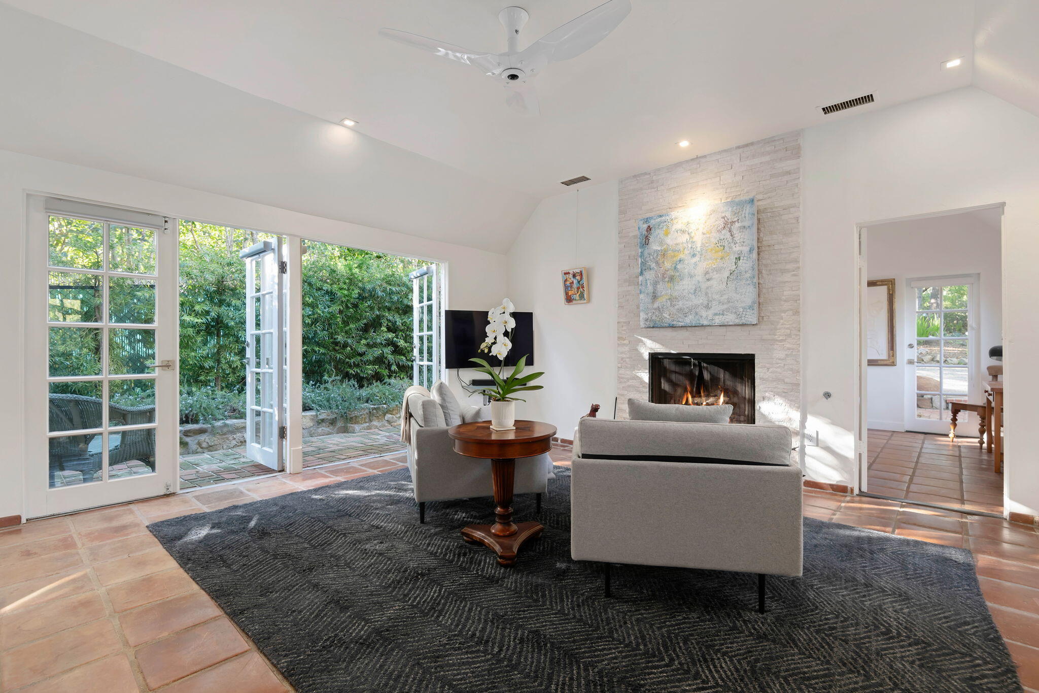 811 Picacho Lane Montecito, CA 93108 - Photo 7 of 22 a living room with furniture and a fireplace