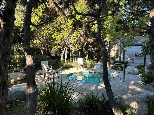 a view of yard from a tree