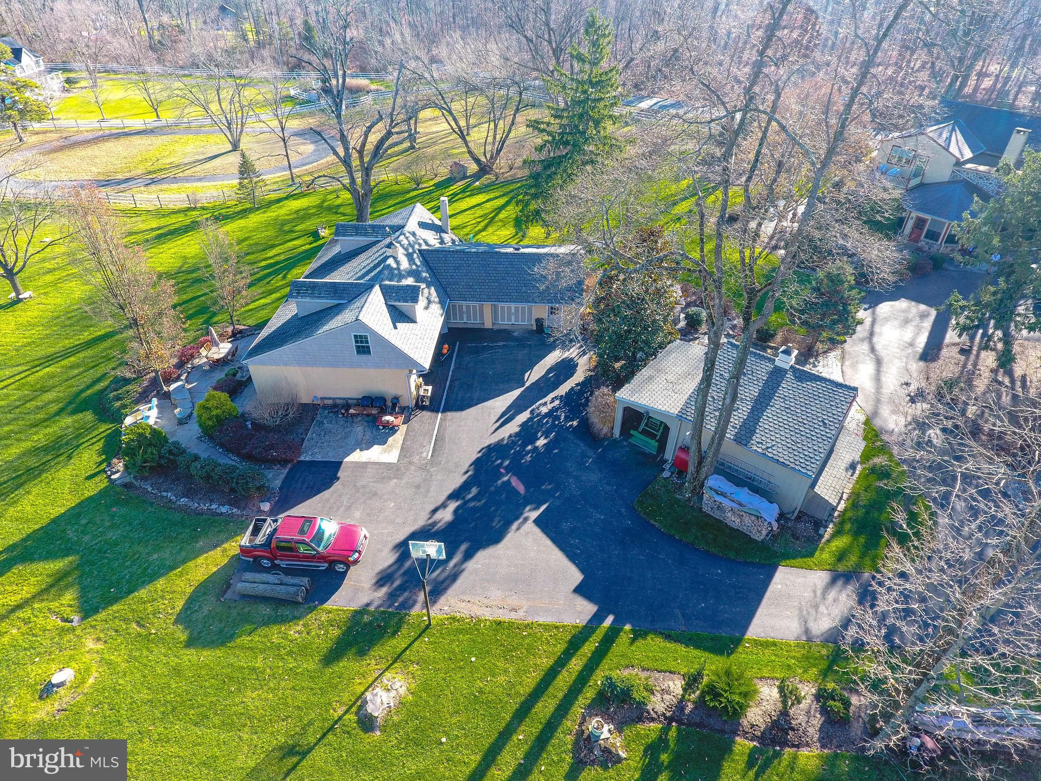 2613 Hill Road Green Lane, PA 18054 - Photo 145 of 146 Aerial view of parking, cottage and barn