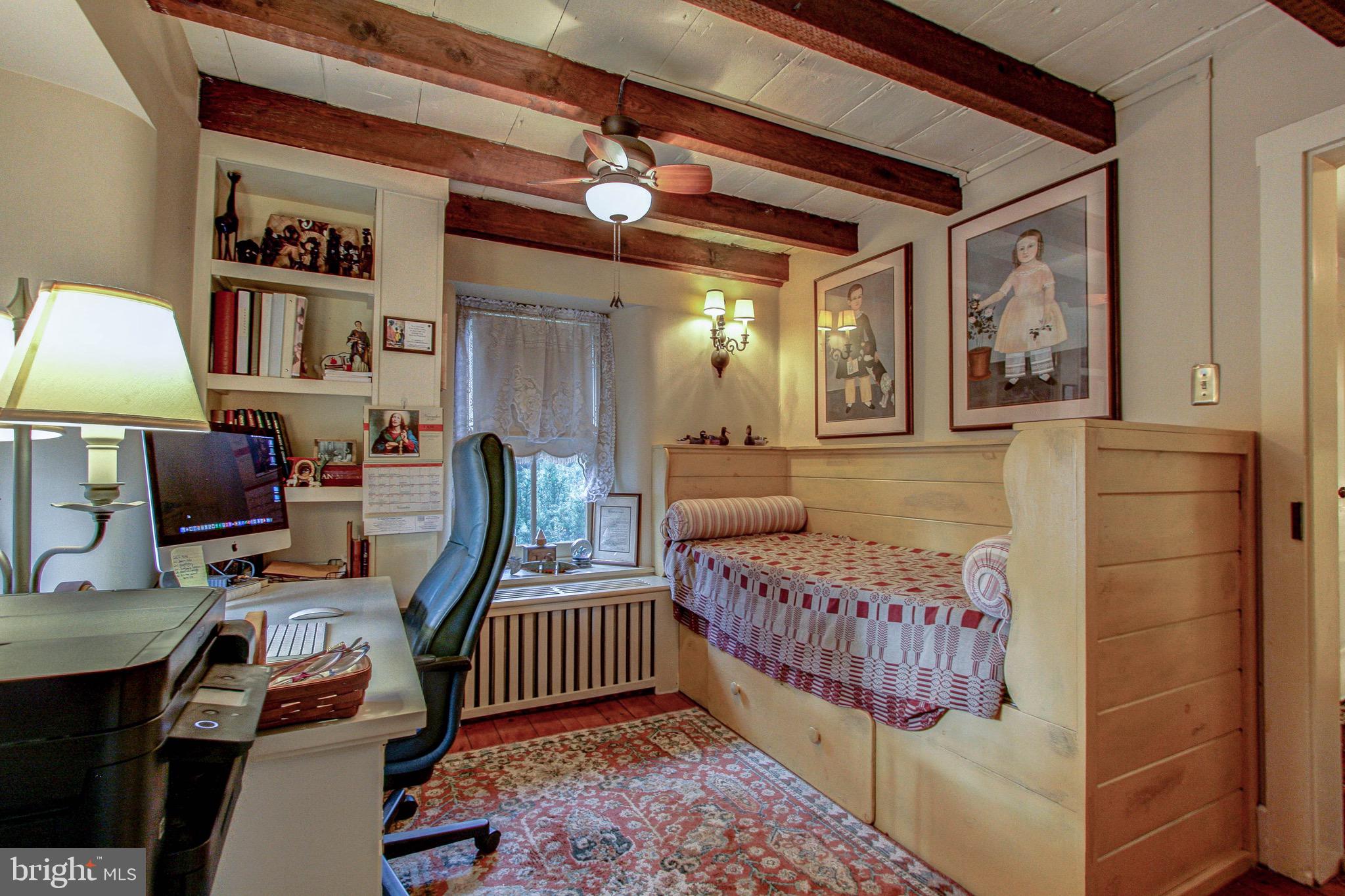 2613 Hill Road Green Lane, PA 18054 - Photo 41 of 146 Bedroom 2 has beamed ceilings and hardwood floors