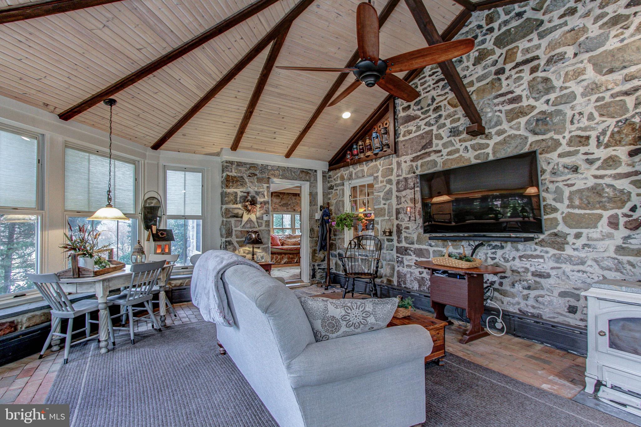 2613 Hill Road Green Lane, PA 18054 - Photo 10 of 146 Brick floors, beamed ceiling and stone walls!