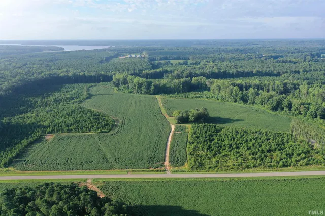 a view of a garden with a building in the background