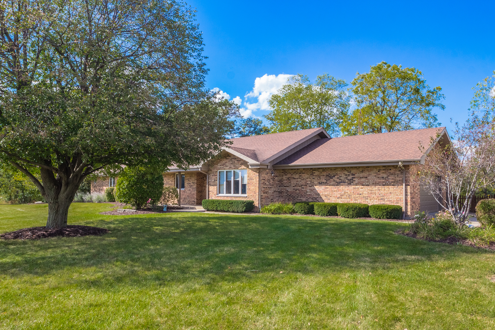 18802 West Manhattan Road Elwood, IL 60421 - Photo 2 of 38 a view of a house with a big yard and large trees