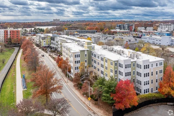 a view of a city with tall buildings