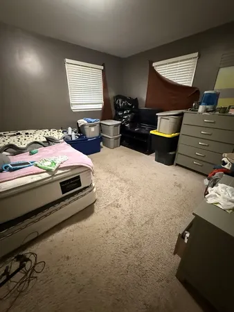 a bed room with a bed