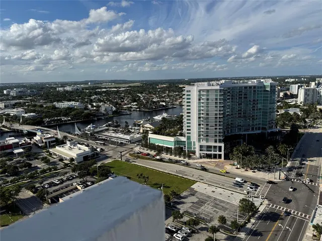 an aerial view of a city